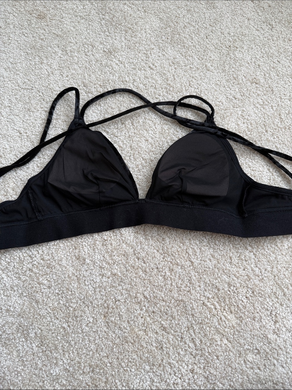 PINK Victoria's Secret Black Velvet Strappy Bralette - Picture 5 of 5